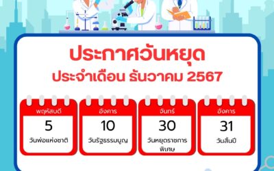 ประกาศวันหยุดเดือนธันวาคม 2567