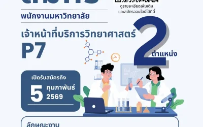 ประกาศรับสมัครพนักงานมหาวิทยาลัย ตำแหน่งเจ้าหน้าที่บริการวิทยาศาสตร์